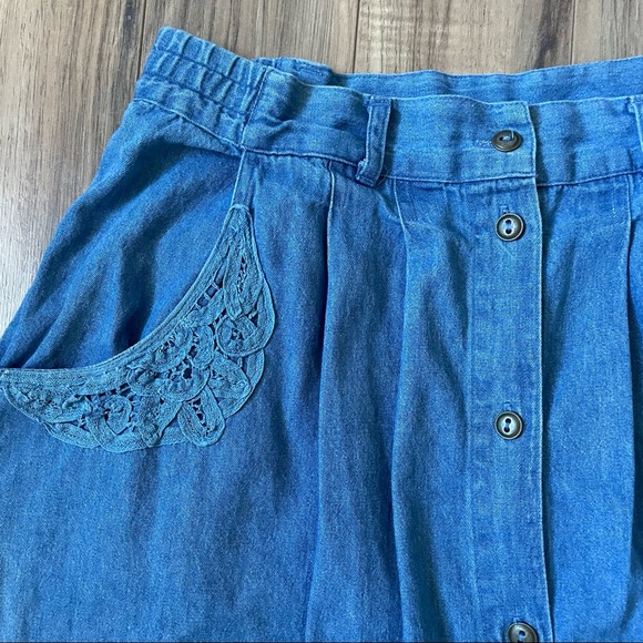 Vintage Denim A-line Skirt - Picture 3 of 8